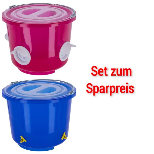 Startseite SET Kerbl Futtereimer 12L und Kerbl Geflügel-Tränkeeimer 12L